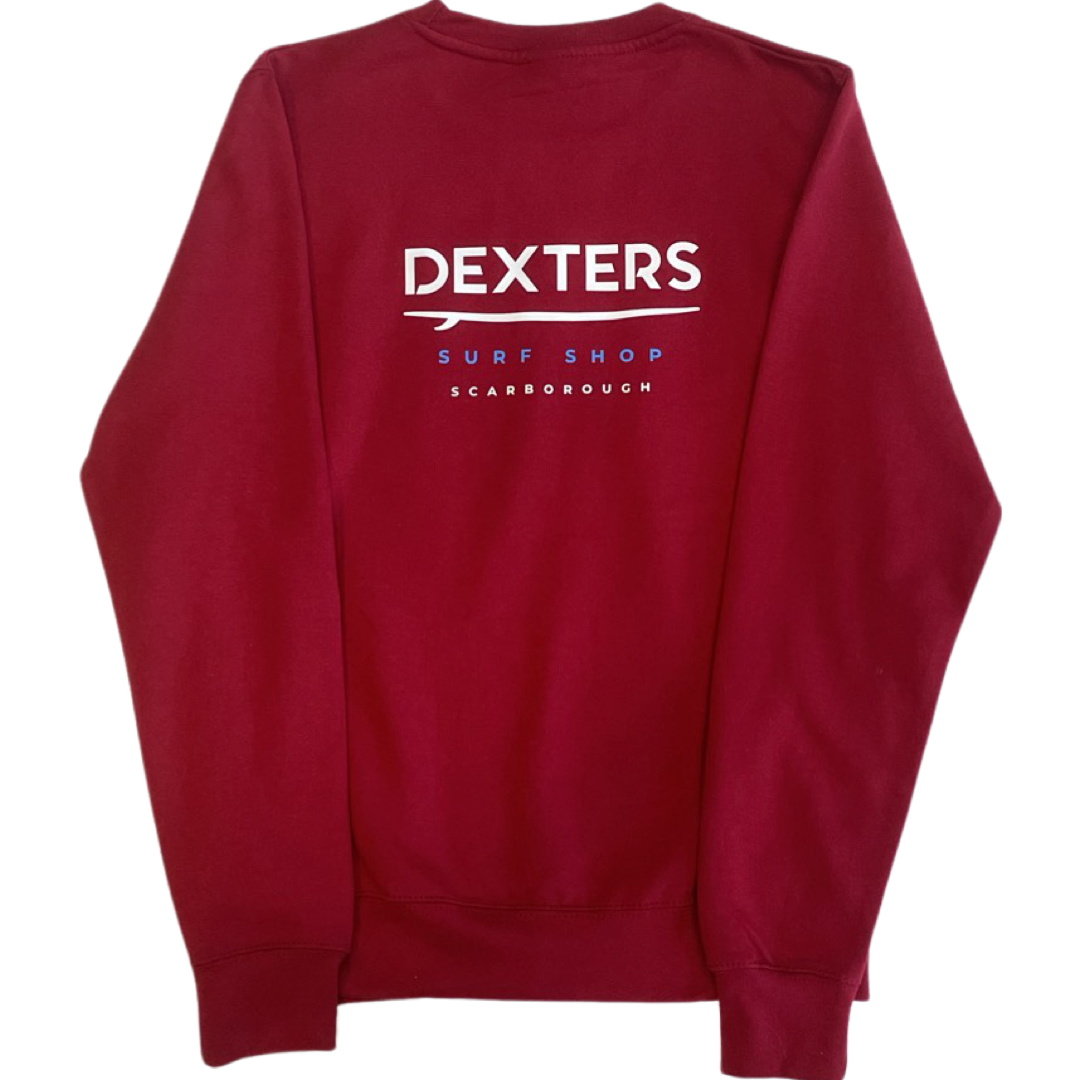 Dexters Stitched Logo Adult Jumper - Dark Red - Image 2