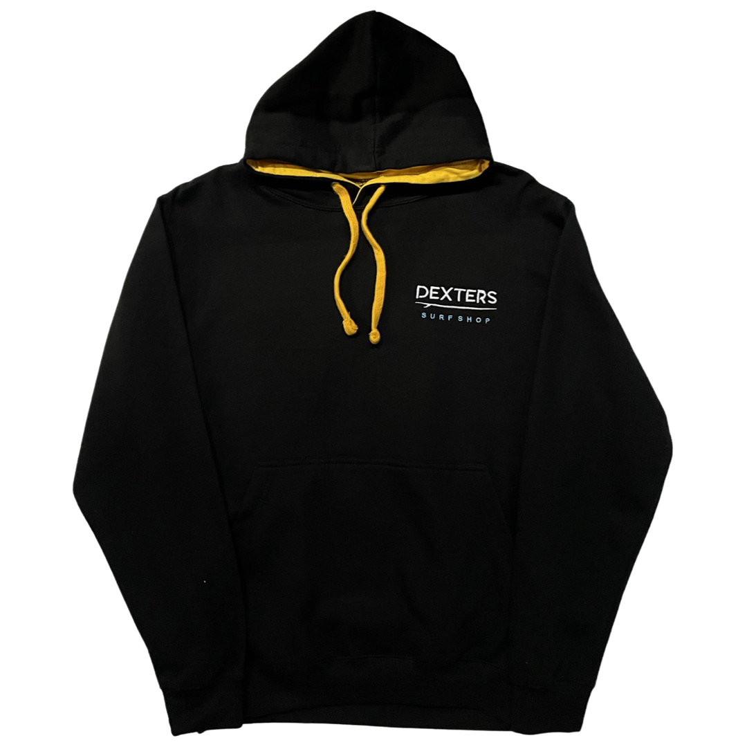 Dexters Stitched Logo Adult pull on – Black – yellow hood – Dexters ...