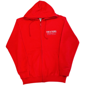 Dexters Stitched Logo Adult zip up - red