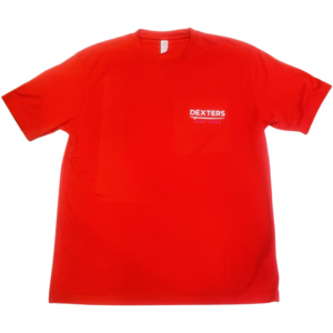 Dexters Stitched Logo cool tech Adult T-shirt - red