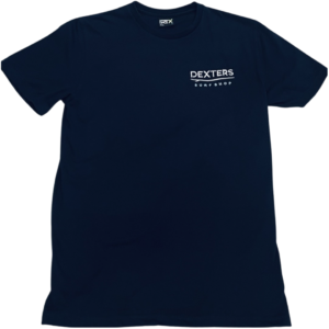 Dexters Stitched Logo Adult T-shirt - dark blue