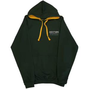 Dexters Stitched Logo Adult pull on - Military Green - yellow hood