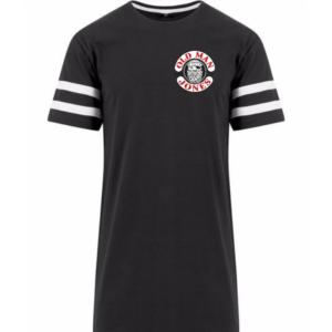 Striped Coordinate Stitched Tee - Black/ White Stripes