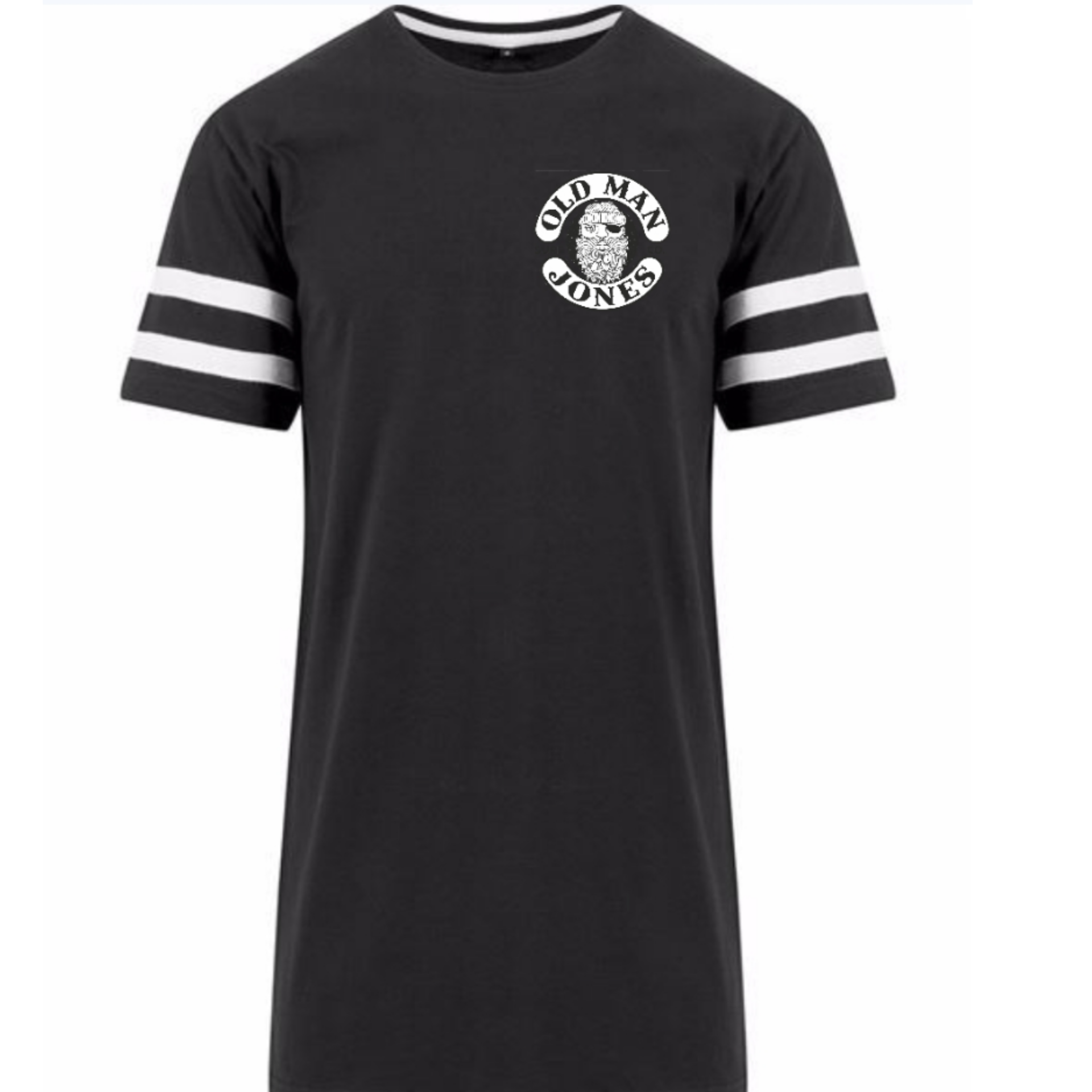 Striped Coordinate Stitched Tee - Black/ White Stripes - Image 2