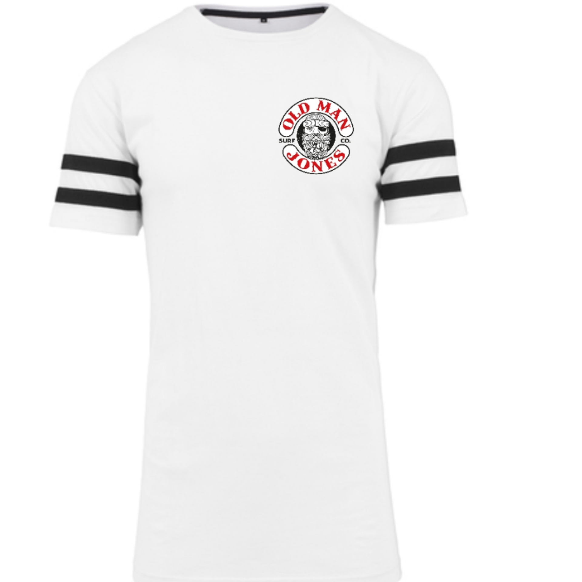 Striped Coordinate Stitched Tee - White / Black Stripes - Image 2