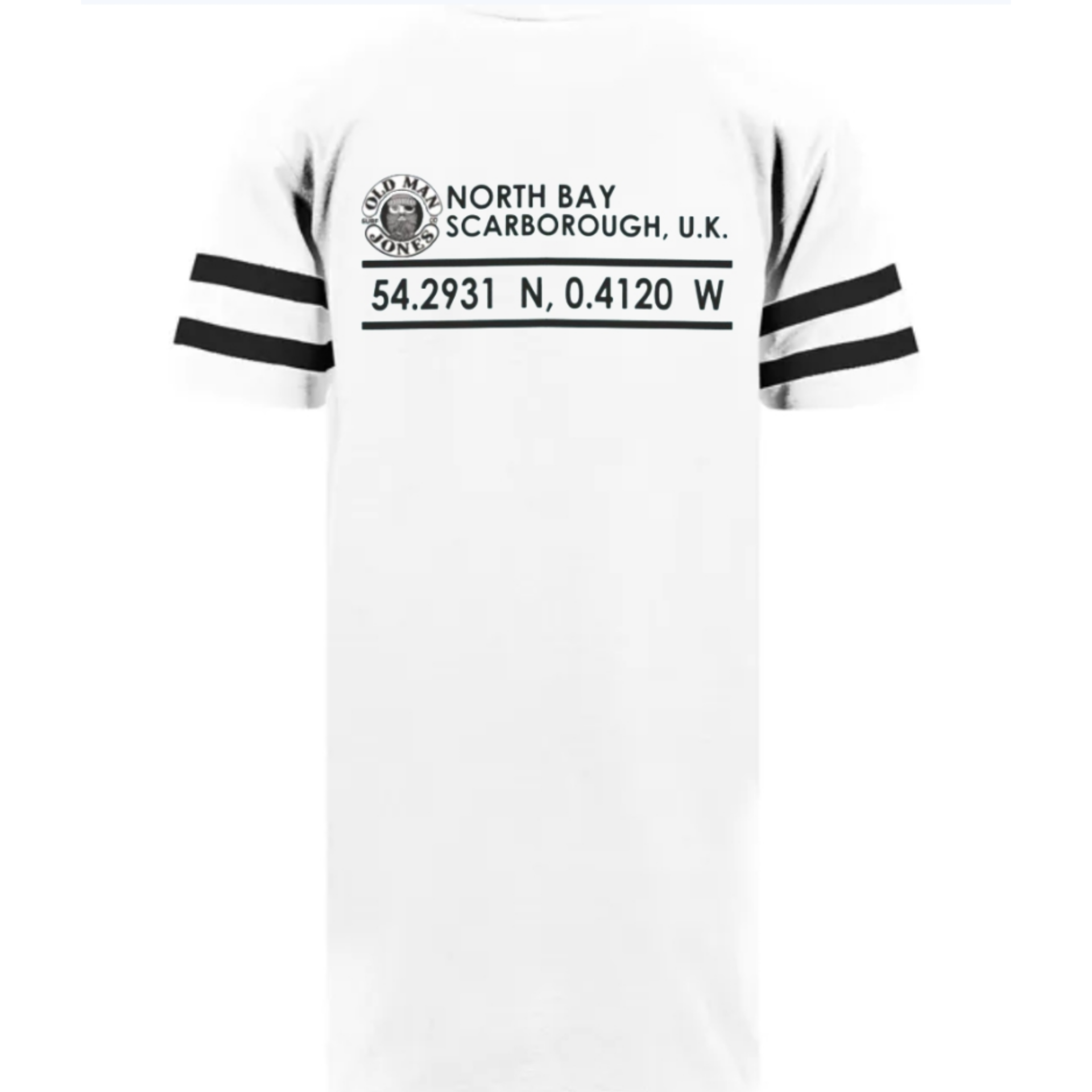 Striped Coordinate Stitched Tee - White / Black Stripes - Image 3