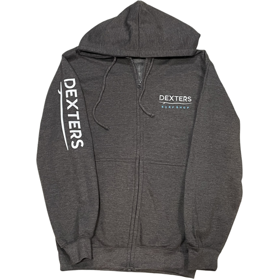 Dexters Full Arm Logo Adult zip up - Dark Grey