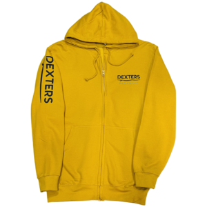 Dexters Full Arm Logo Adult zip up - mustard