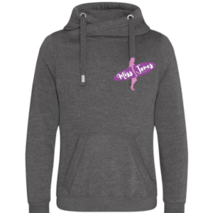 Miss Jones Stitched Logo - Charcoal - Cross Hood