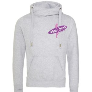 Miss Jones Stitched Logo - Heather Grey - Cross Hood