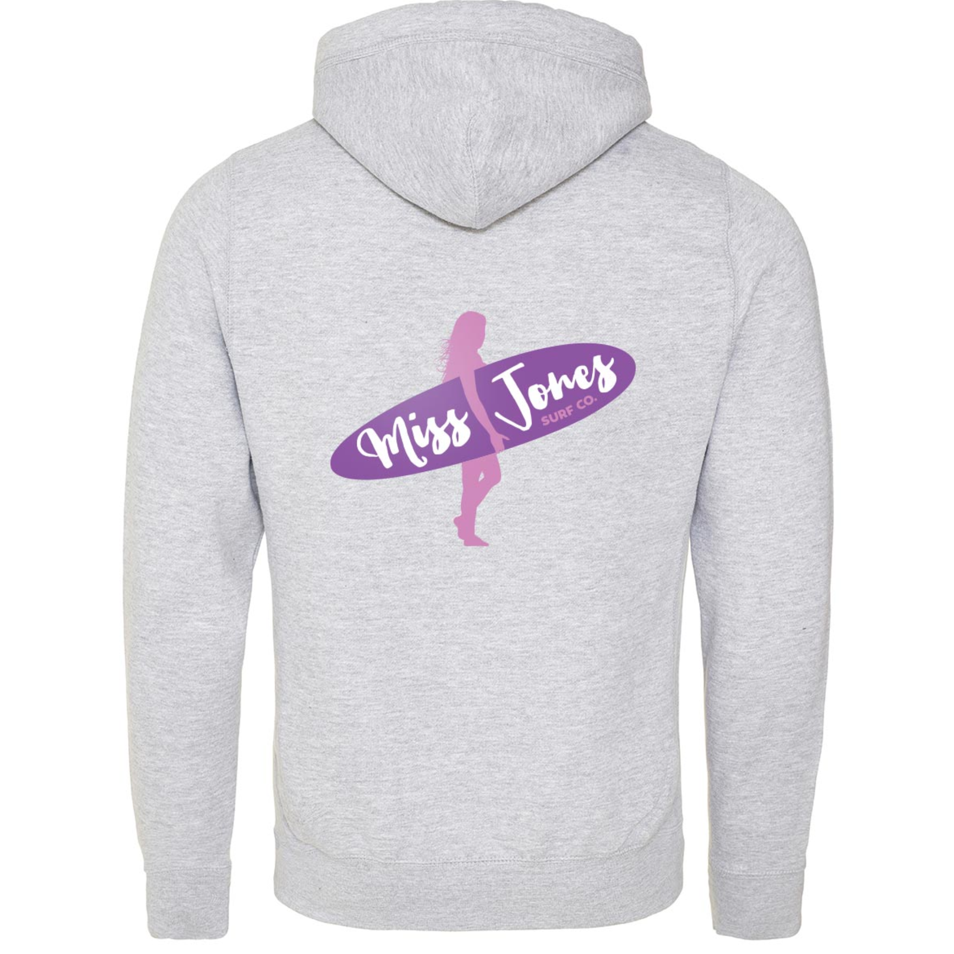 Miss Jones Stitched Logo - Heather Grey - Cross Hood - Image 2
