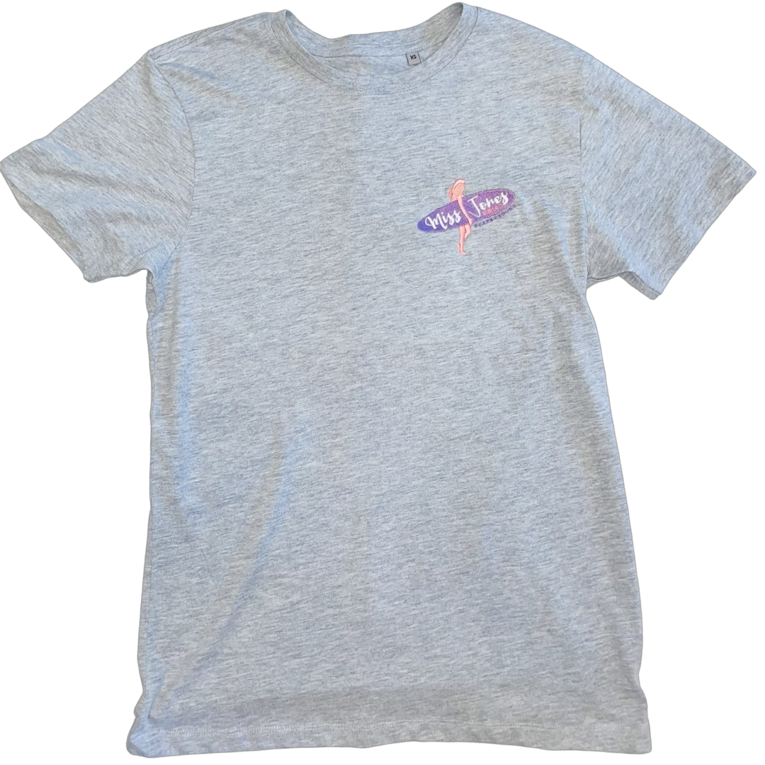 Miss Jones Stitched Coordinates Logo Junior Tee - Light Grey