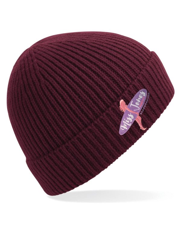 Miss Jones - knit Ribbed Beanie - Burgundy