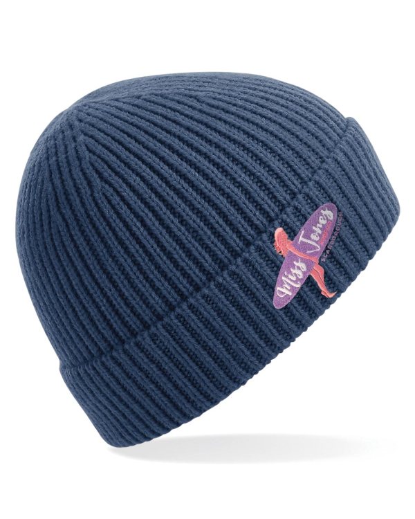 Miss Jones - knit Ribbed Beanie - Steel Blue