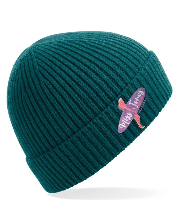 Miss Jones - knit Ribbed Beanie - Ocean Green