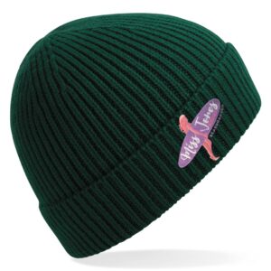 Miss Jones - knit Ribbed Beanie - Bottle Green
