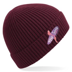 Miss Jones - knit Ribbed Beanie - Burgundy