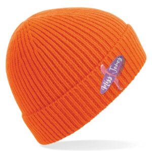 Miss Jones - knit Ribbed Beanie - Orange