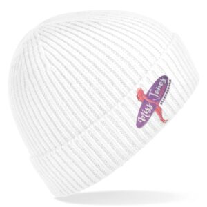 Miss Jones - knit Ribbed Beanie - White