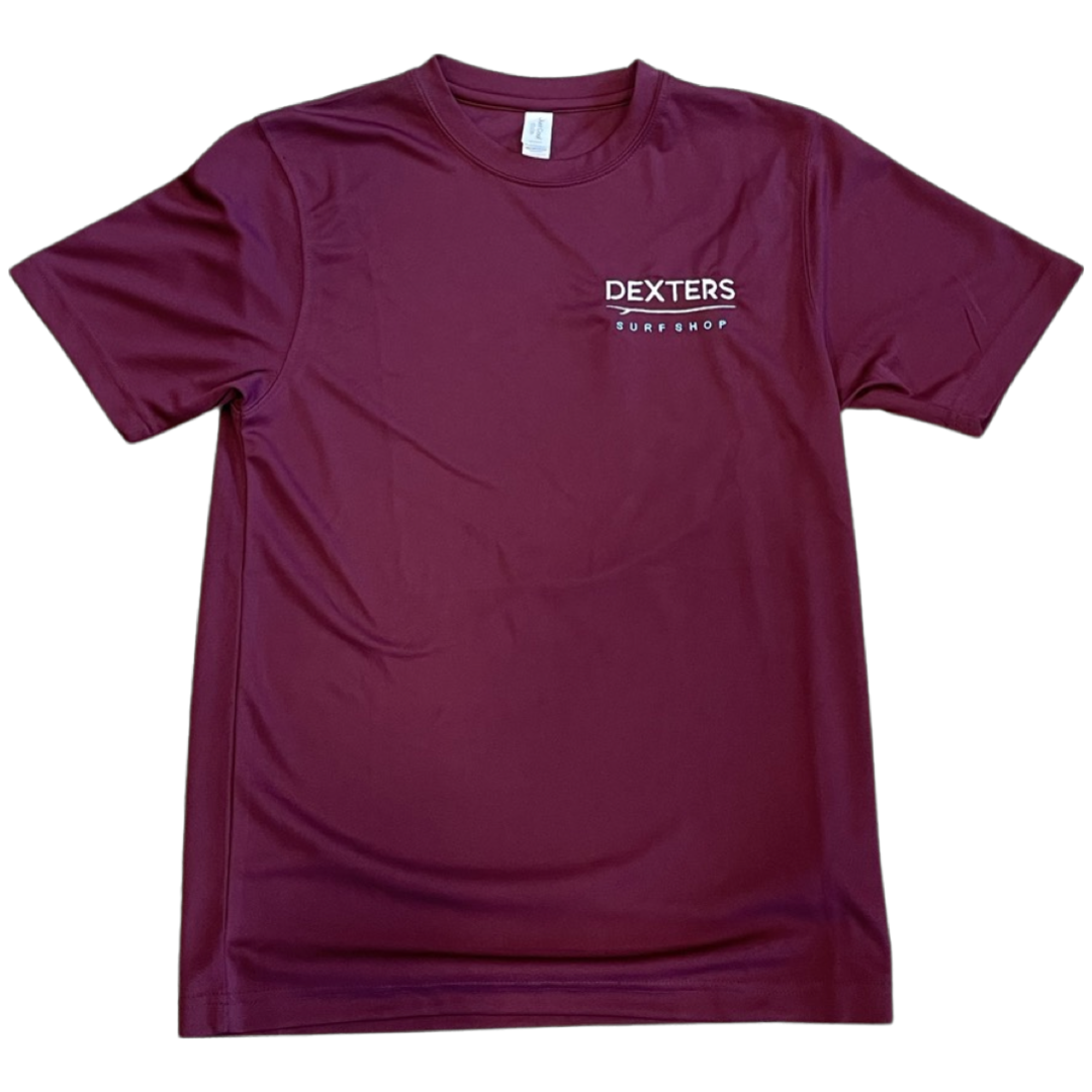 Dexters Stitched Logo cool tech Adult T-shirt - Maroon