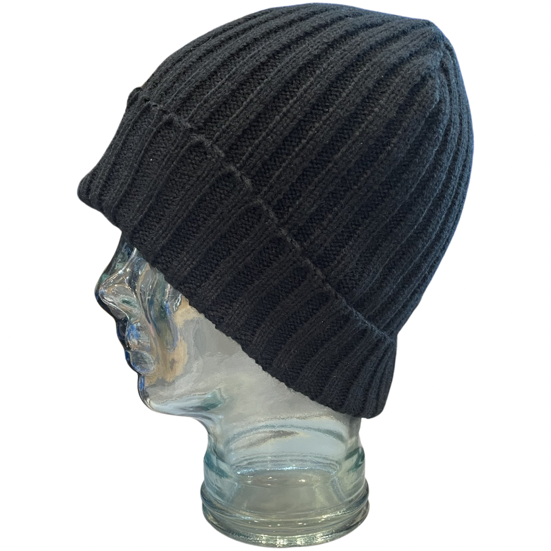 LIGHTWEIGHT Junior RIBBED BEANIE – Black - Image 2