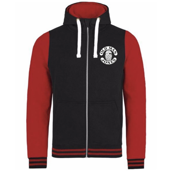 Baseball Style - Black & Red - Zip up