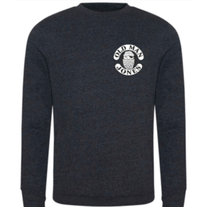 Stitched Logo Cotton Sweater - Charcoal