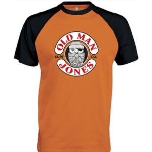 Baseball Style Tee - Black/Orange