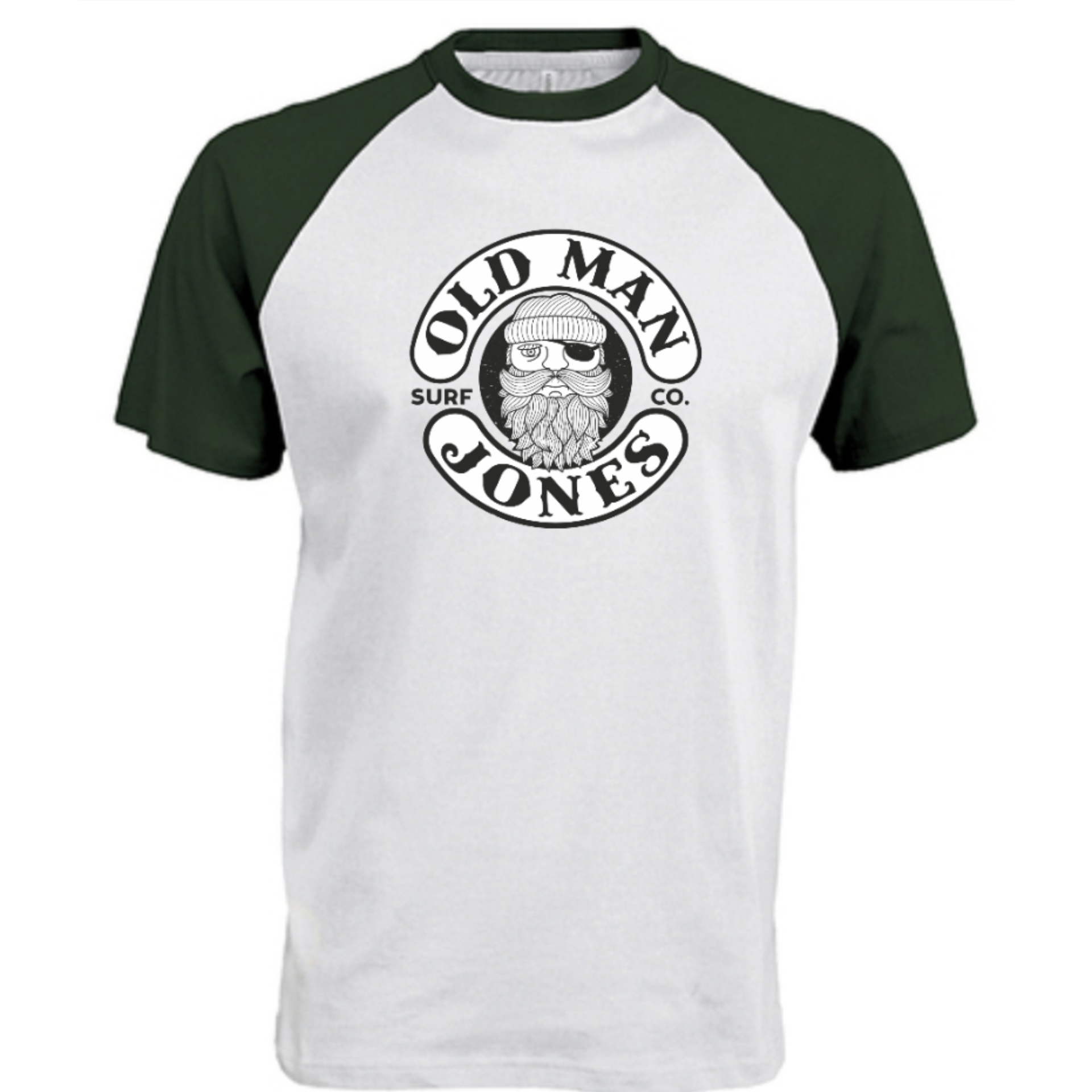 Baseball Style Tee - Forest/White