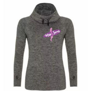 Miss Jones Logo - Grey Melange - Cowl Neck