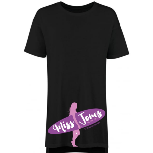 Miss Jones - Black - Oversized Lounge Tee - Image 2