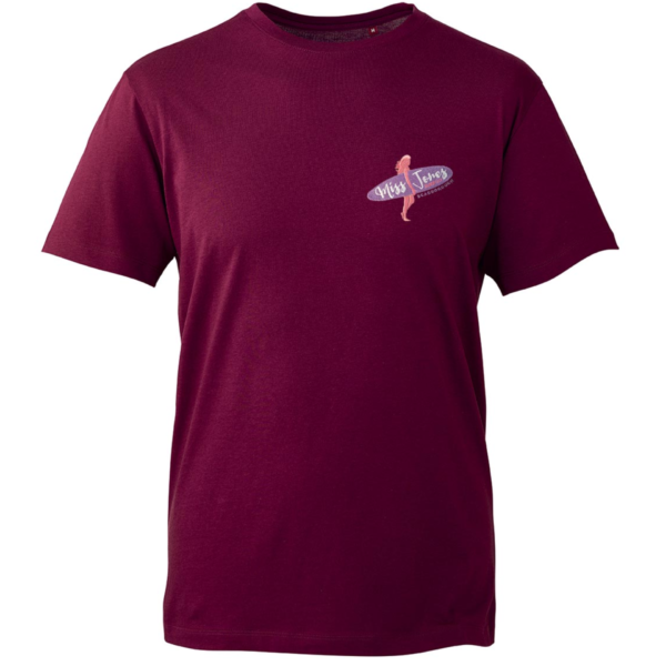 Miss Jones Stitched Logo - Burgundy - Organic Tee