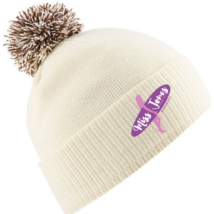 Miss Jones - Two Tone Pom Pom - Off White / Mocha