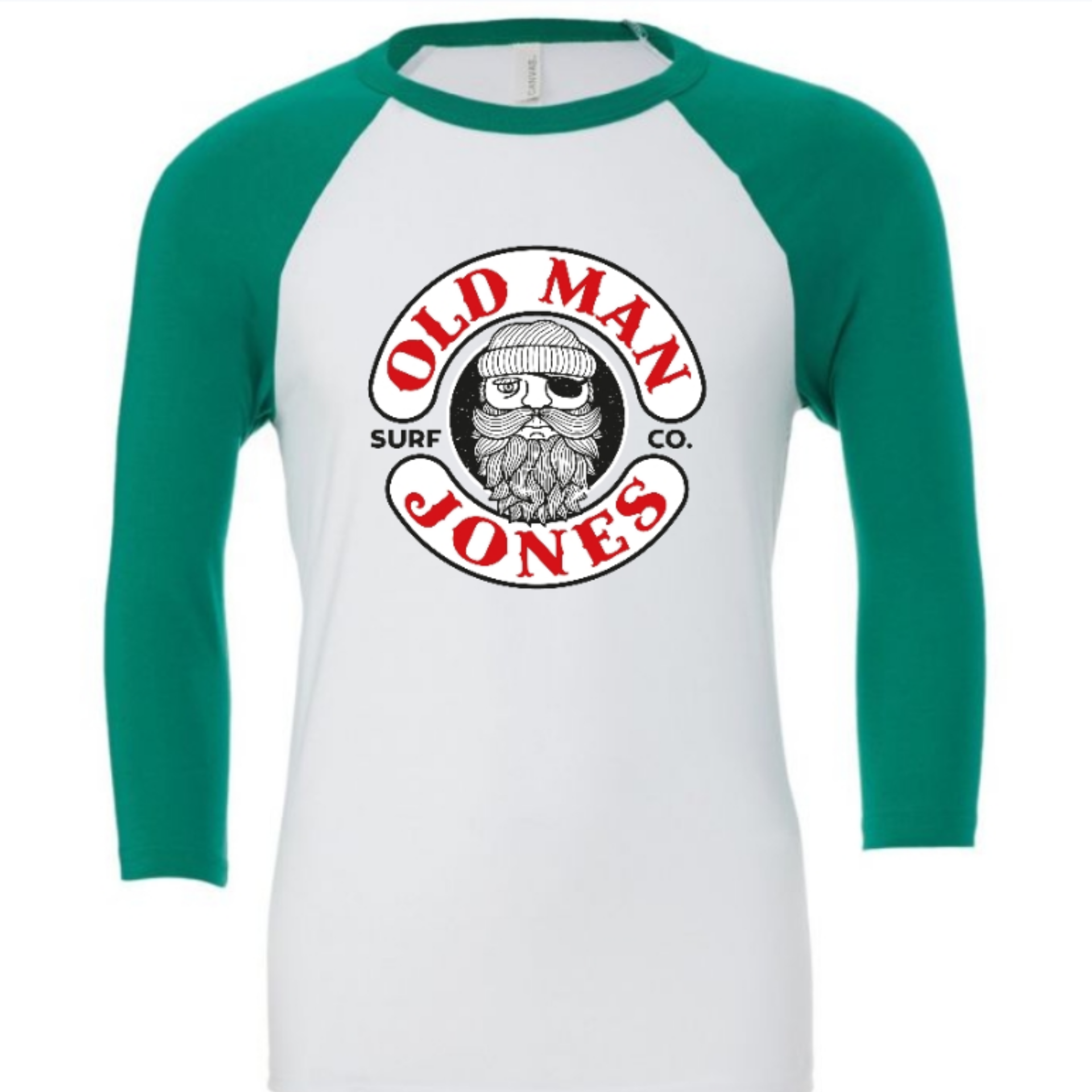 Baseball Tee 3/4 Sleeve - White/Kelly