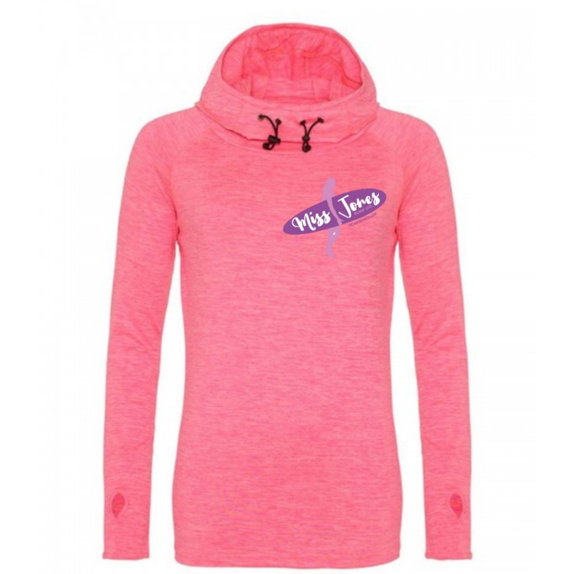 Miss Jones Logo - Electric Pink - Cowl Neck