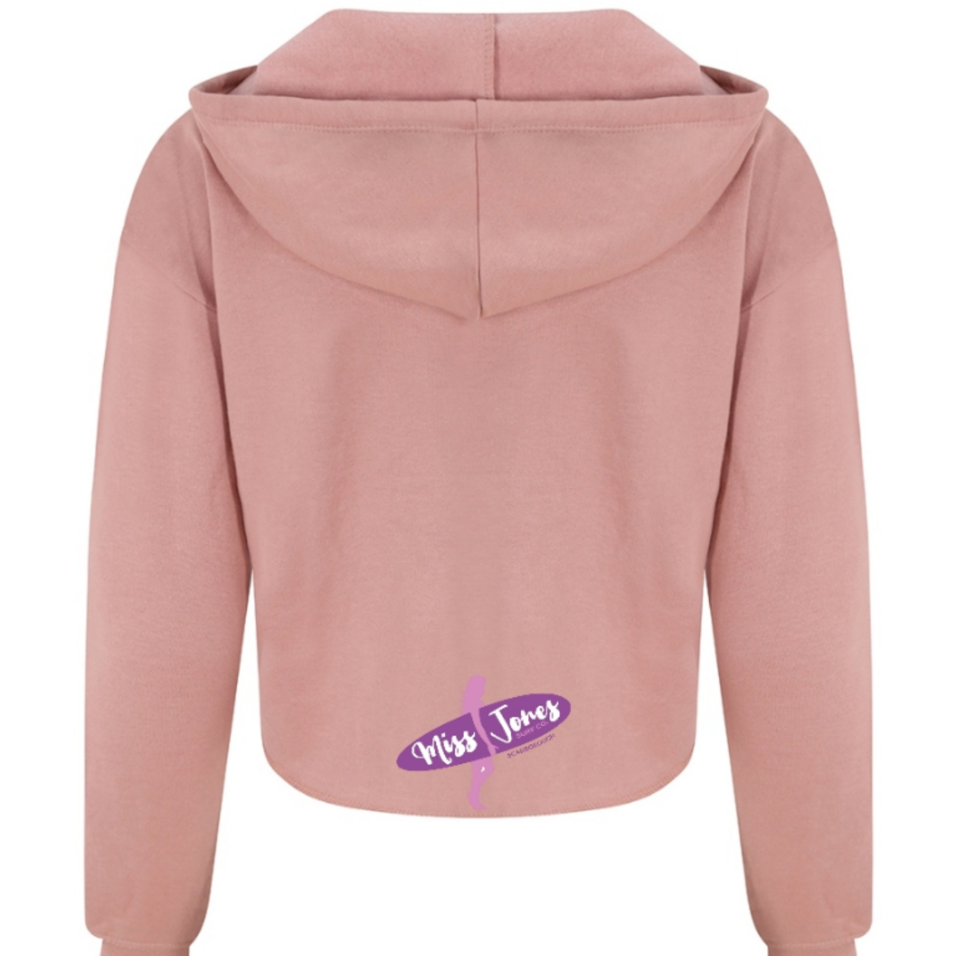 Miss Jones Stitched Logo - Dusty Pink - Cropped Hoodie - Image 2