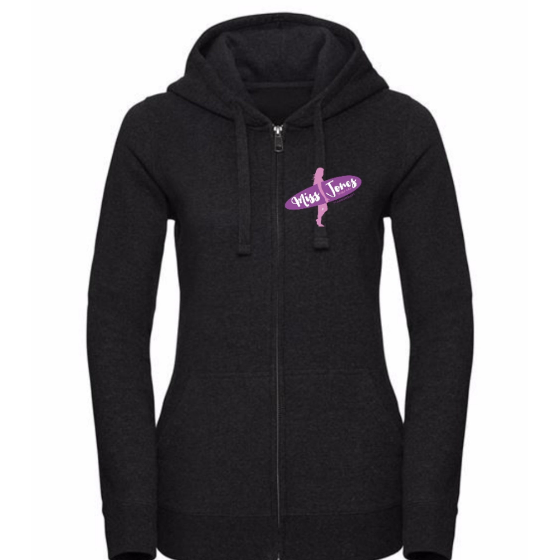 Miss Jones Stitched Logo - Charcoal - Zipped