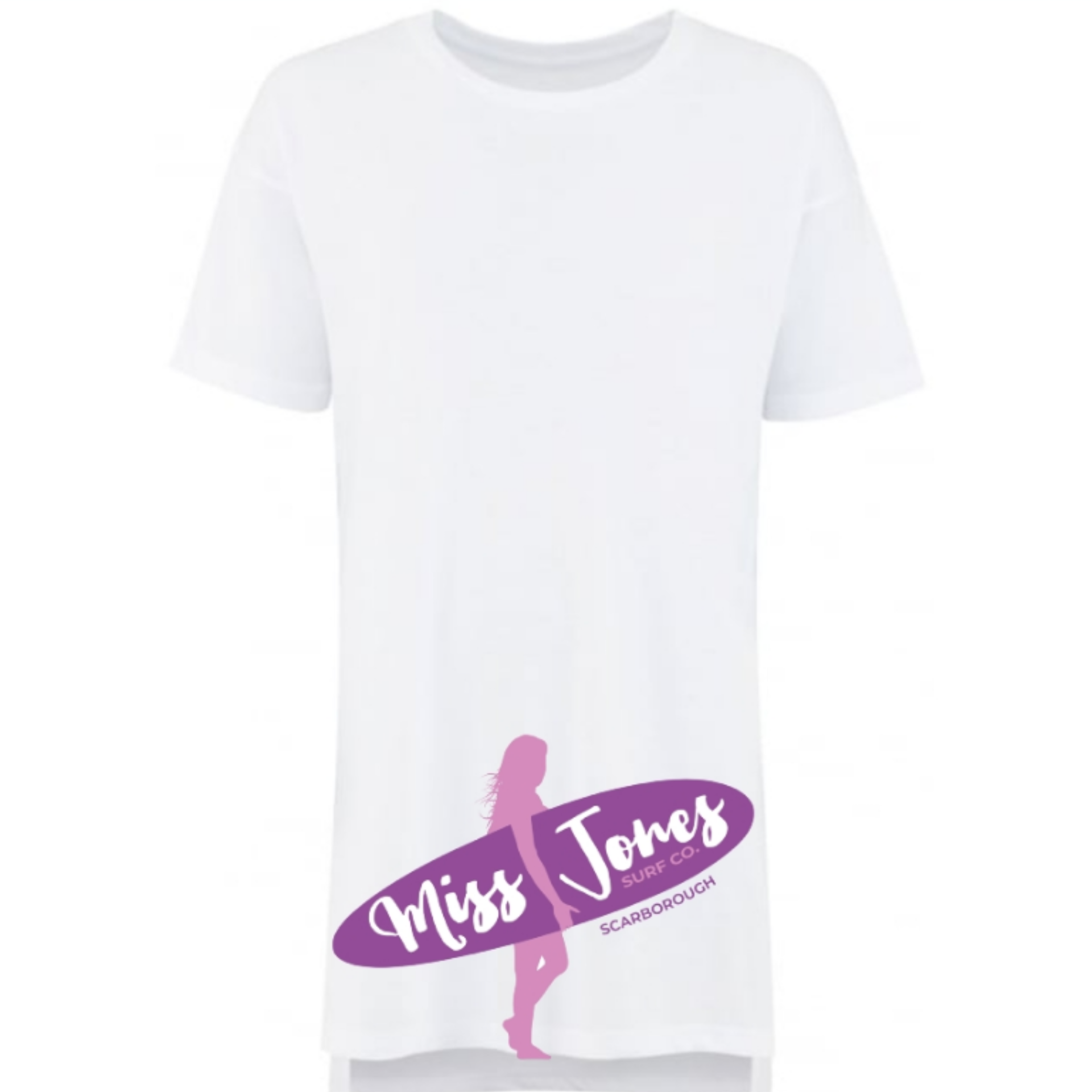 Miss Jones - White - Oversized Lounge Tee - Image 2