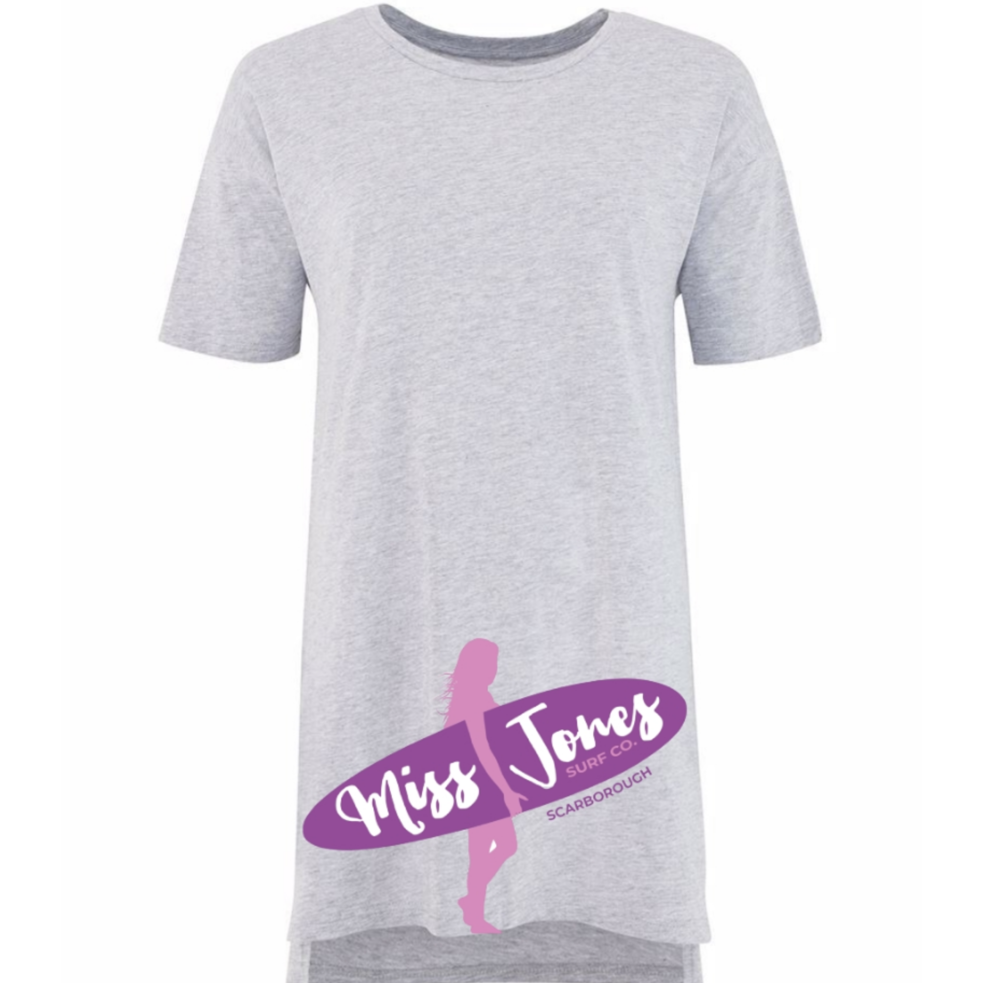 Miss Jones - Grey - Oversized Lounge Tee - Image 2