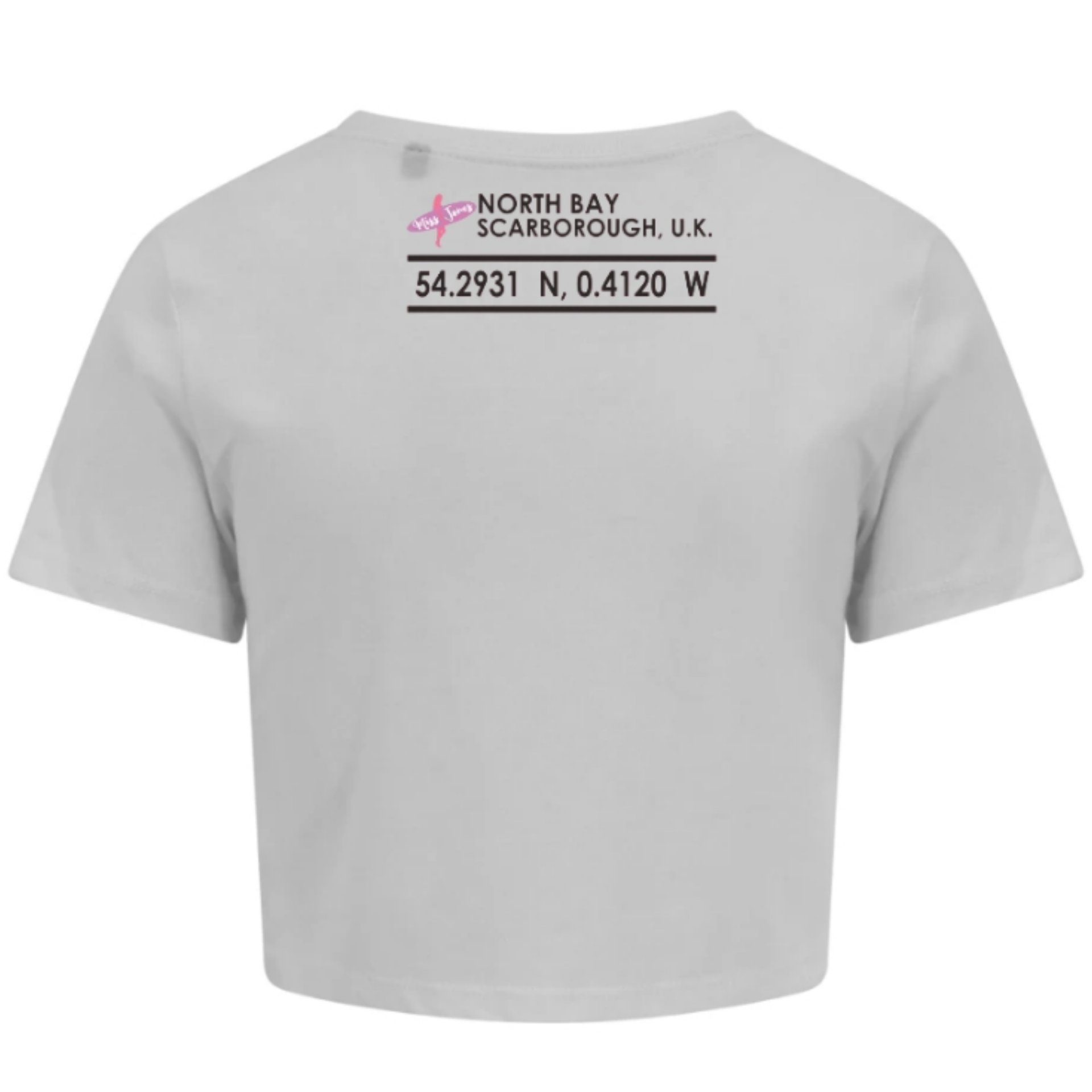 Miss Jones Stitched Logo - Solid White - Cropped Tee - Image 2