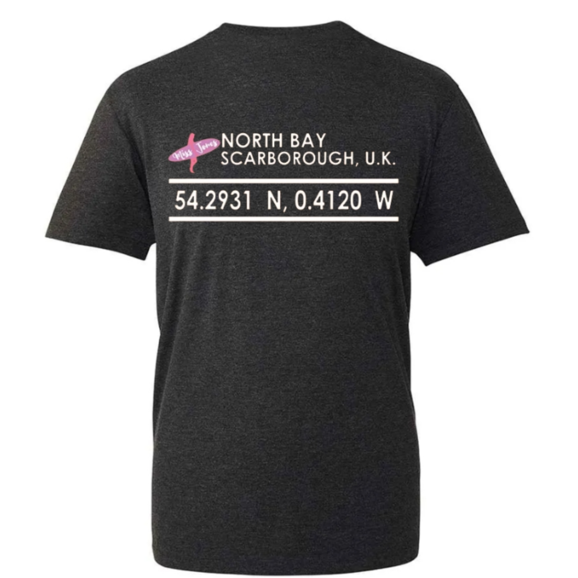 Miss Jones Stitched Logo - Dark Grey Marl - Organic Tee - Image 2