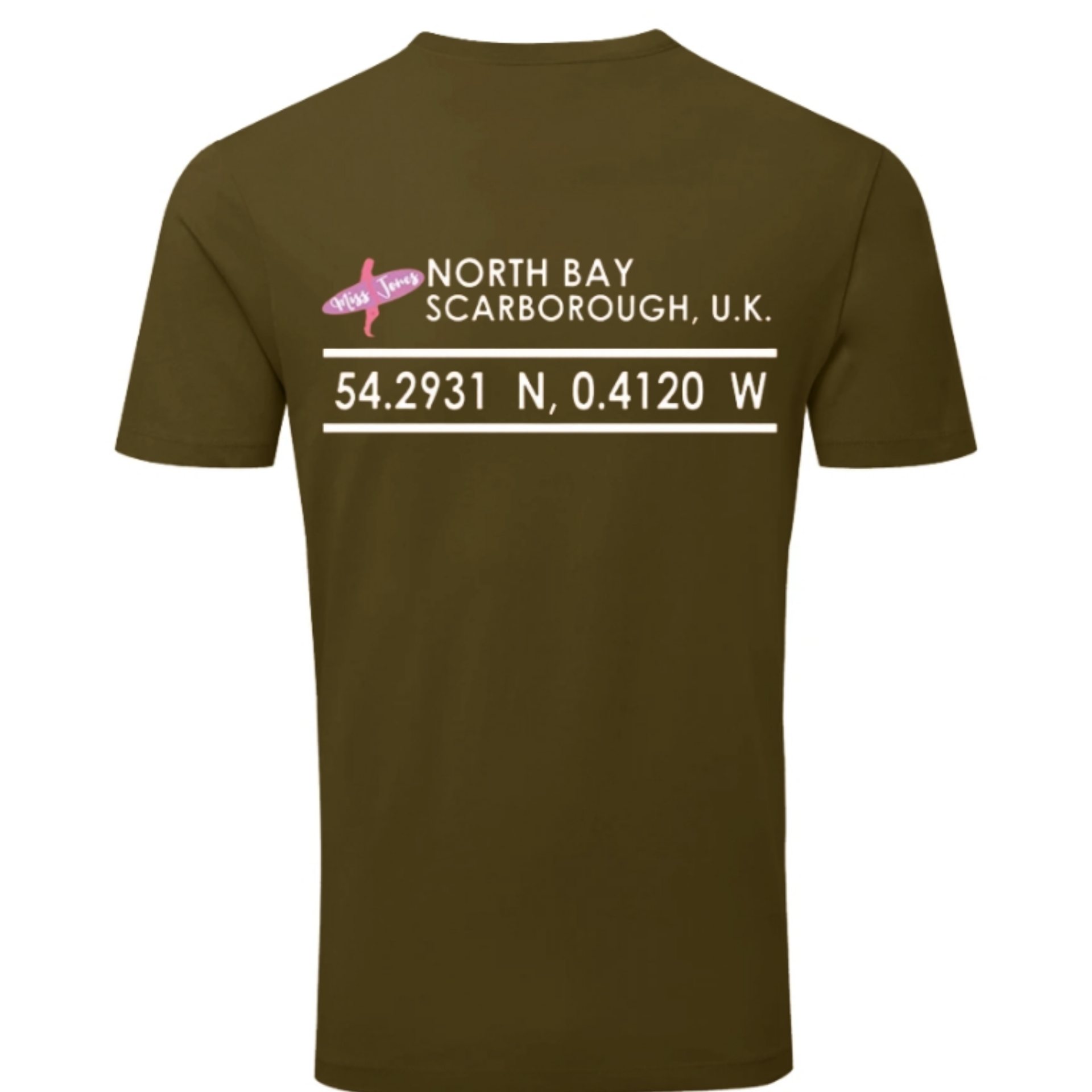 Miss Jones Stitched Logo - Khaki - Organic Tee - Image 2