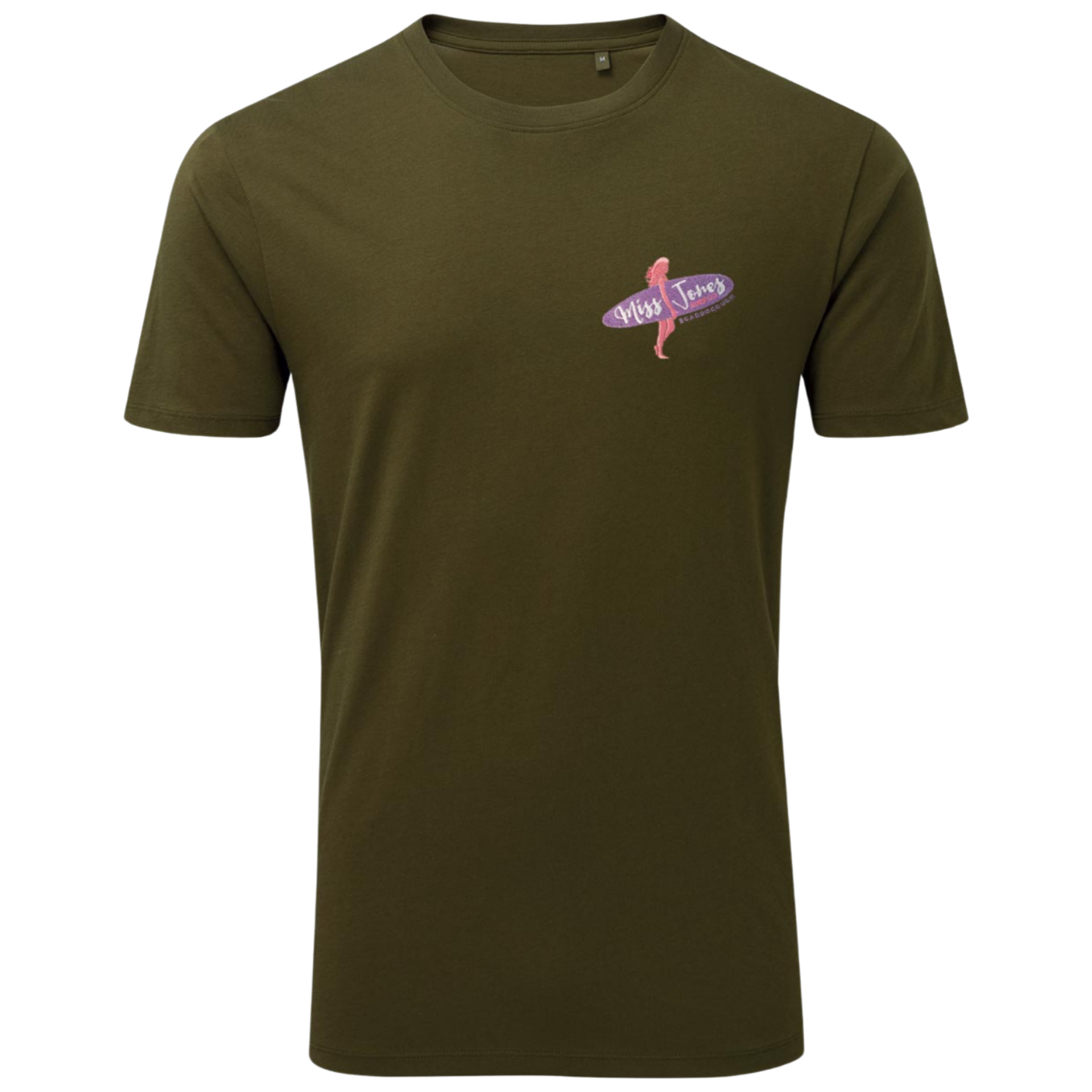 Miss Jones Stitched Logo - Khaki - Organic Tee