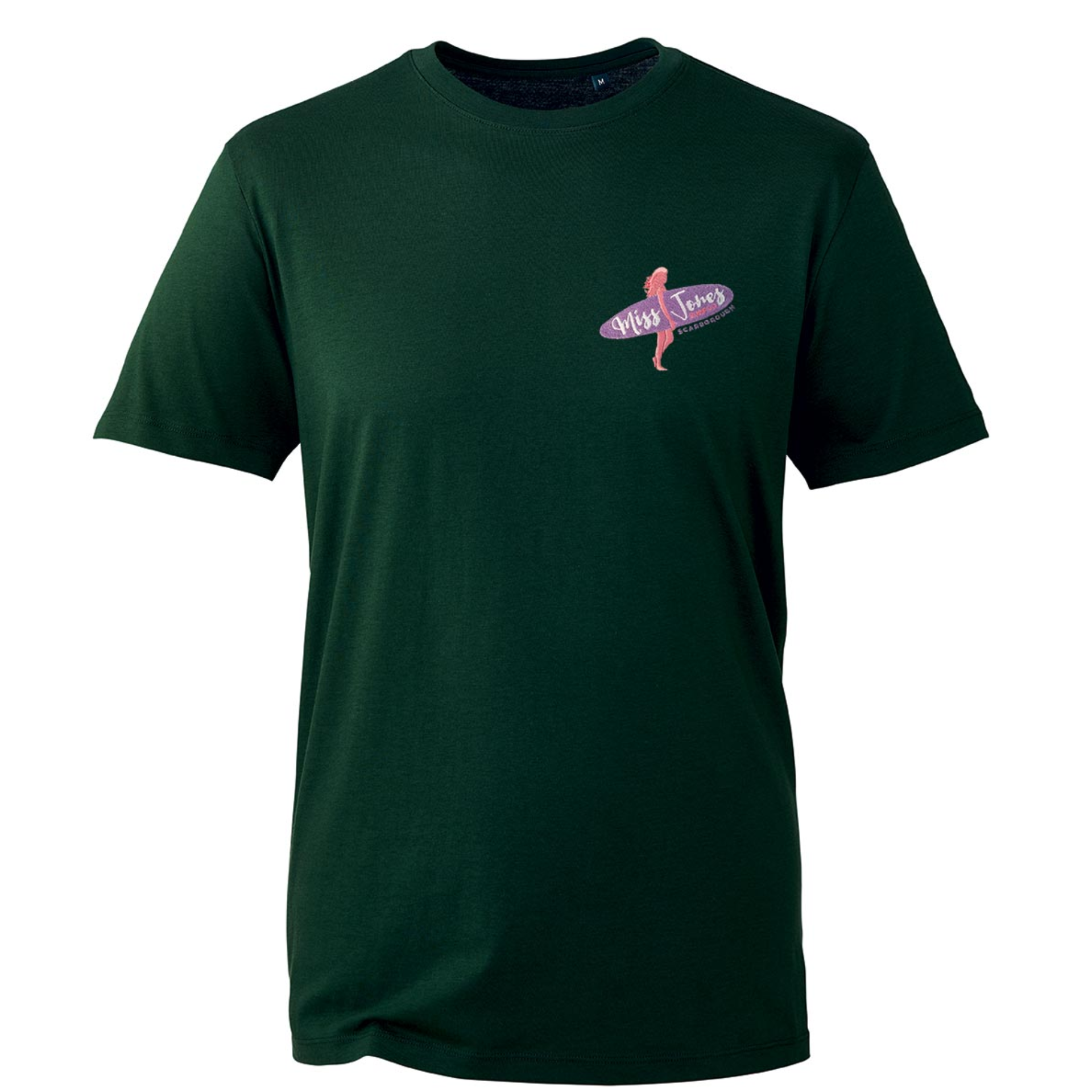 Miss Jones Stitched Logo - Forest Green - Organic Tee