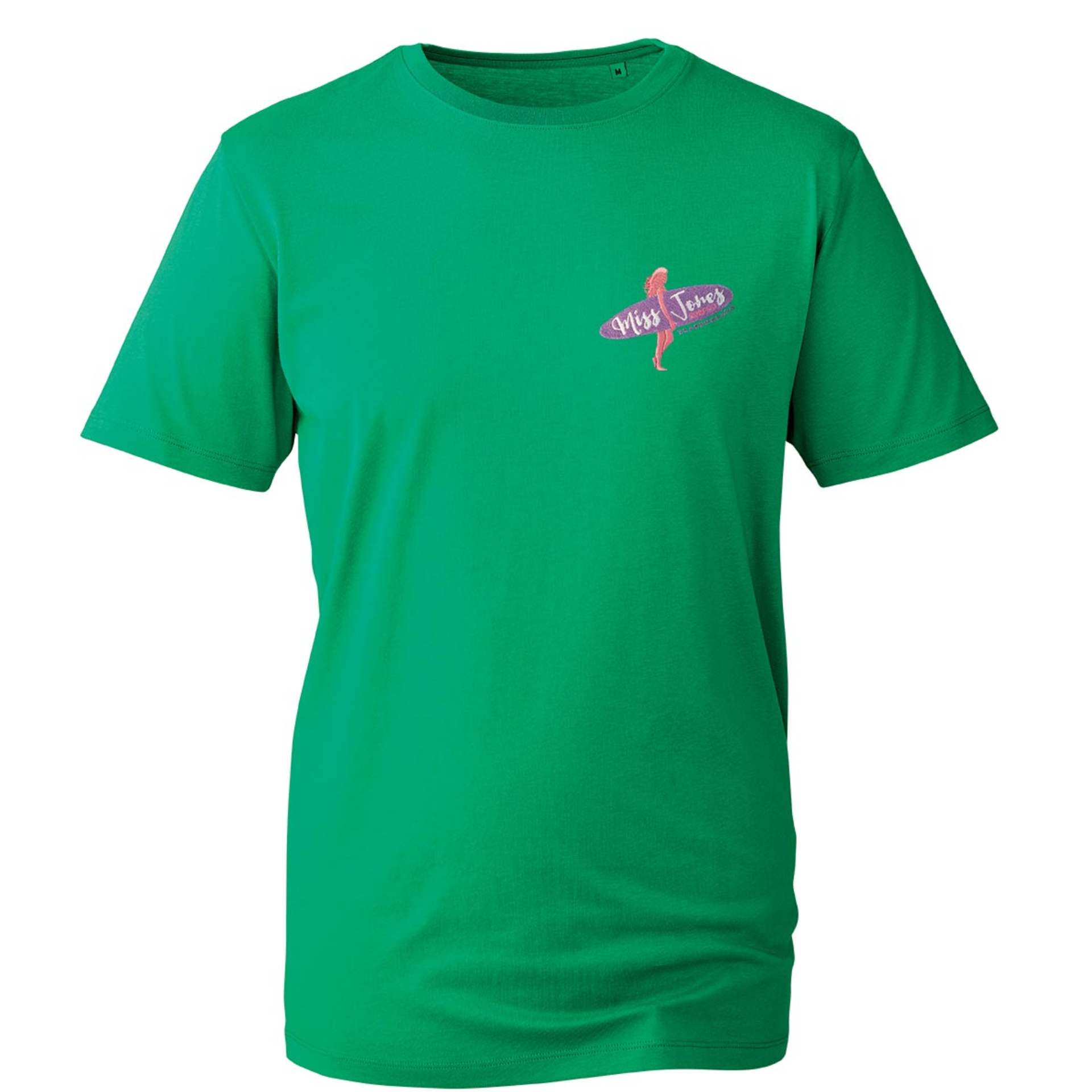 Miss Jones Stitched Logo - Kelly Green - Organic Tee