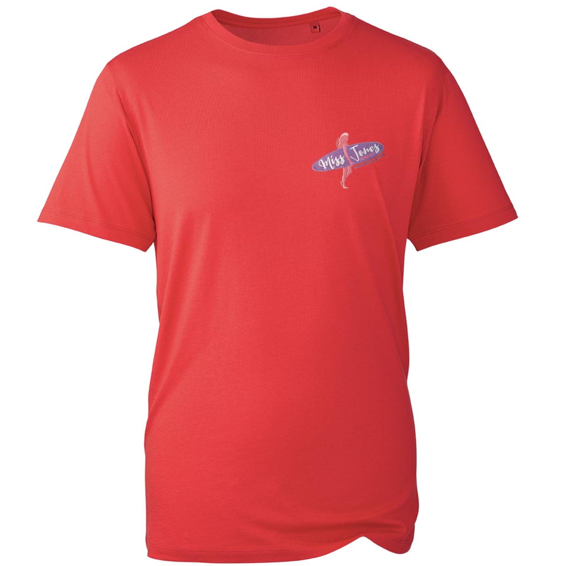 Miss Jones Stitched Logo - Red - Organic Tee