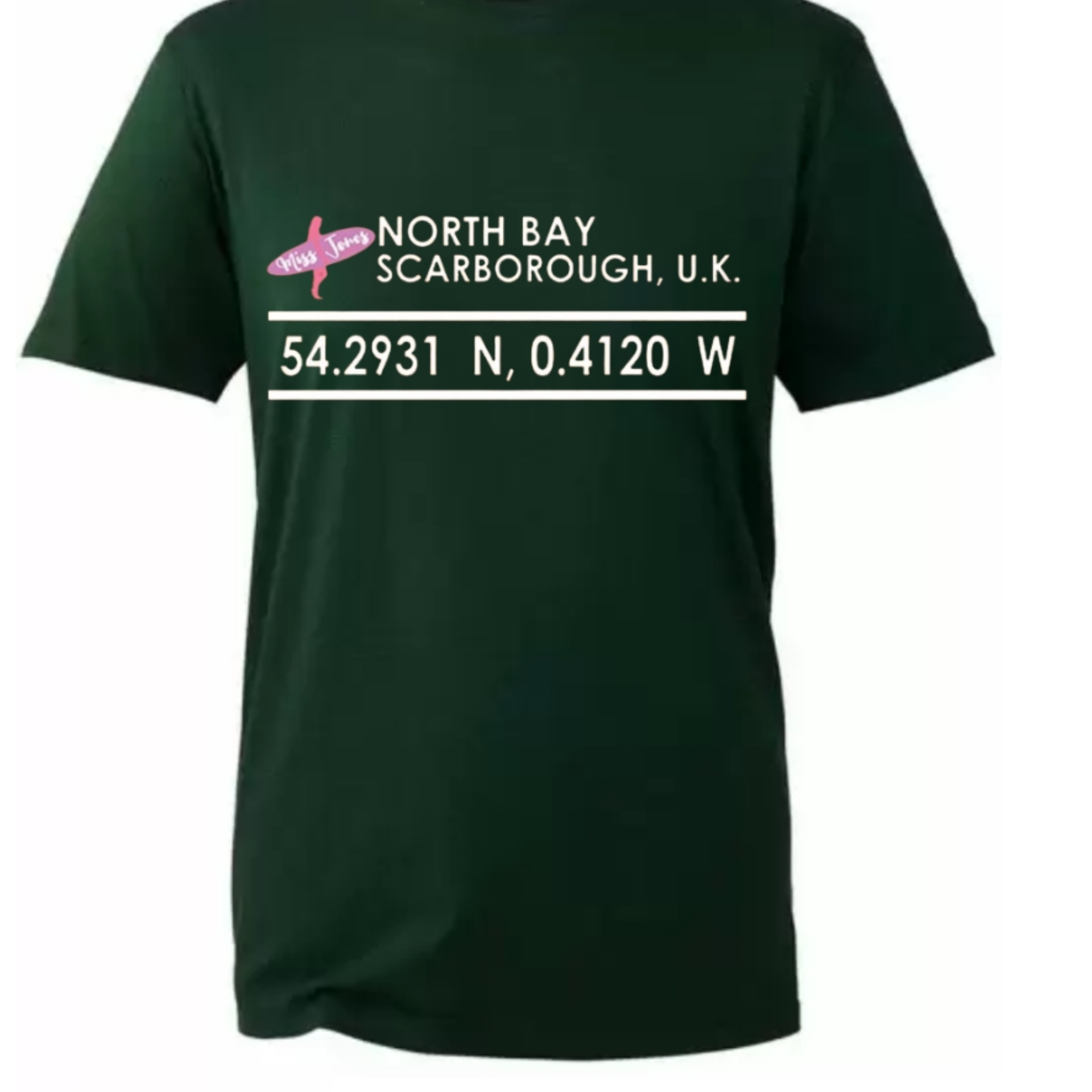 Miss Jones Stitched Logo - Forest Green - Organic Tee - Image 2