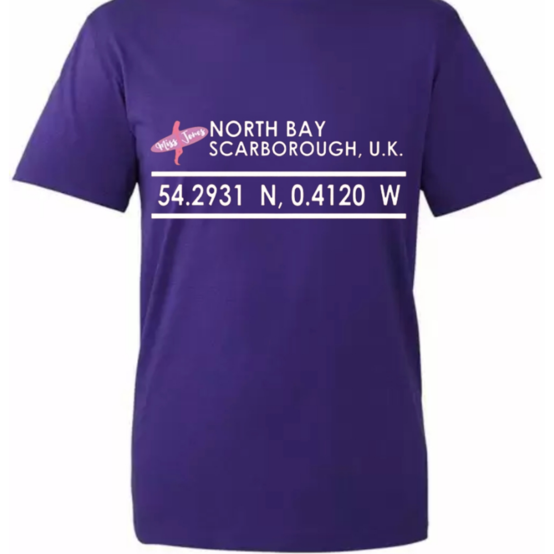 Miss Jones Stitched Logo - Purple - Organic Tee - Image 2