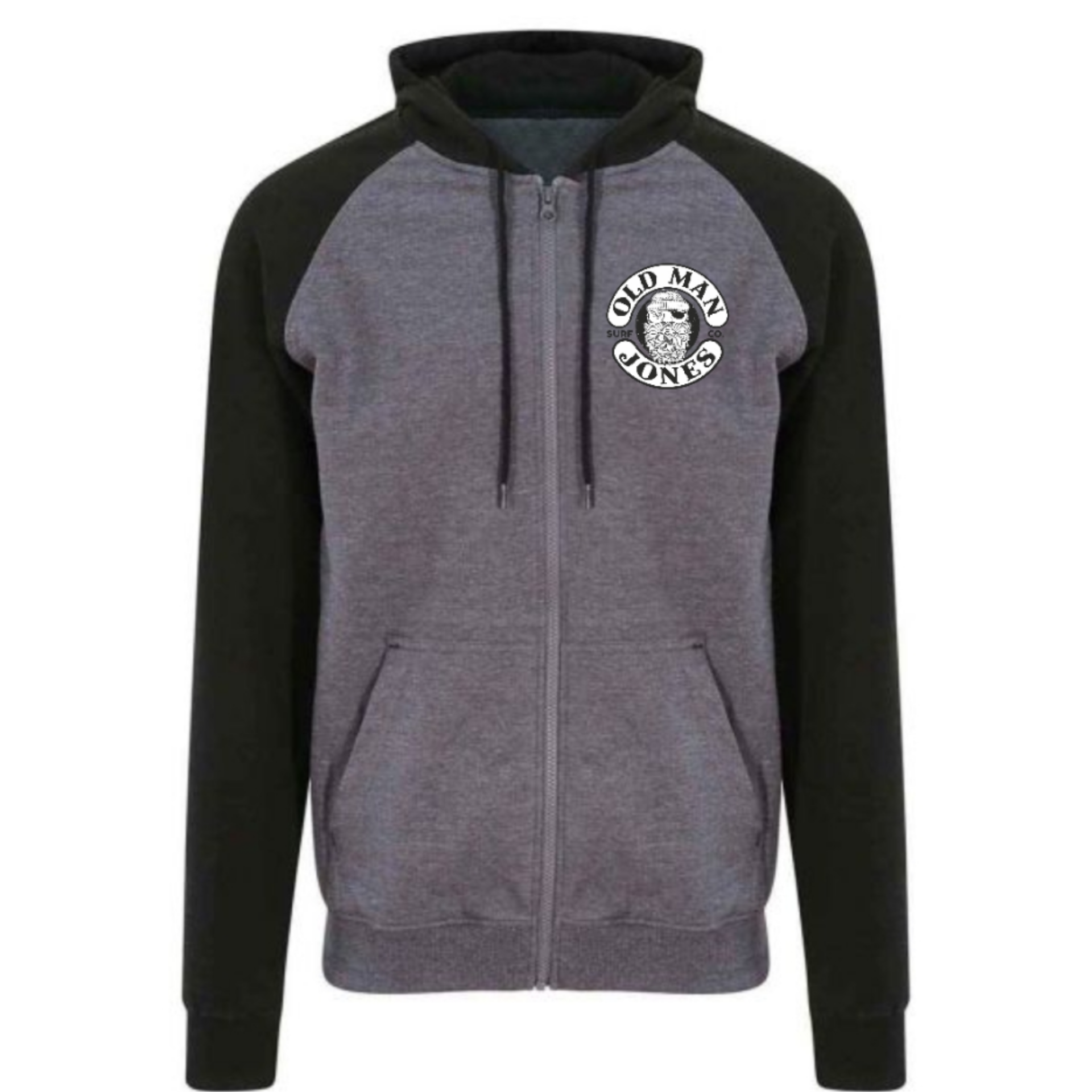 Baseball Style - Charcoal & Black - Zip Up