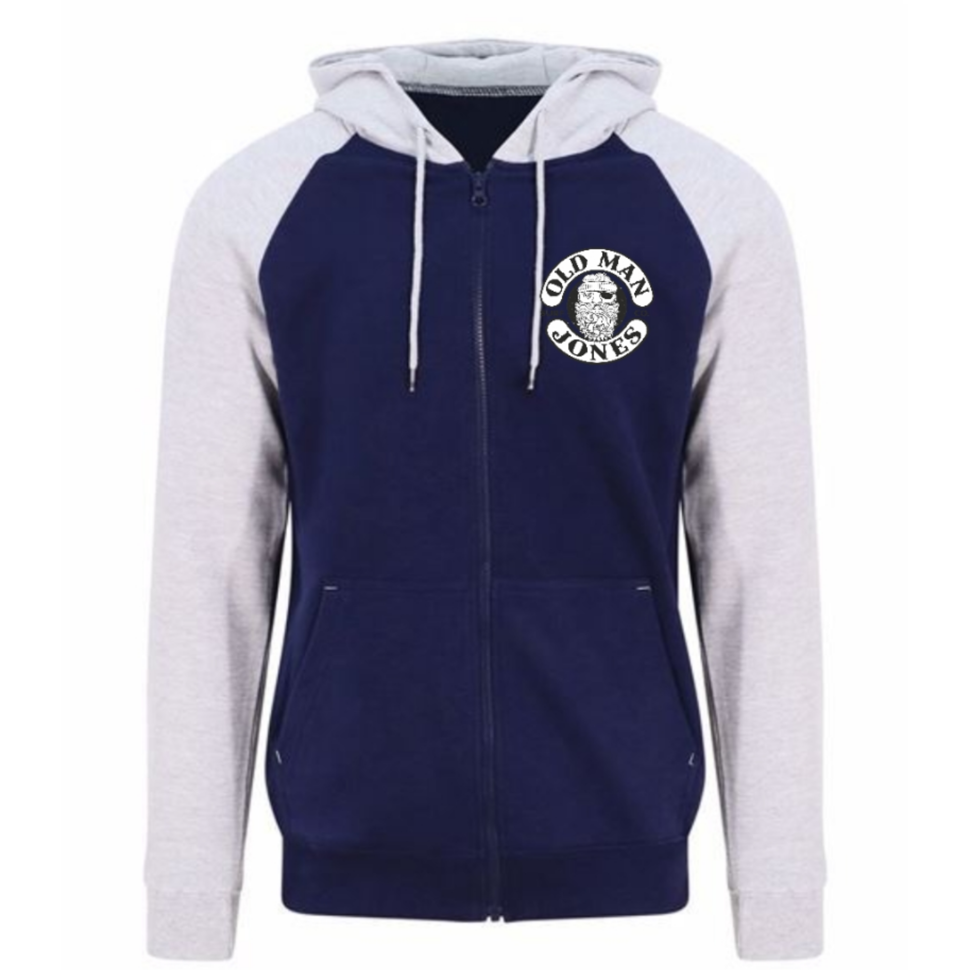 Baseball Style - Navy & Grey - Zip Up